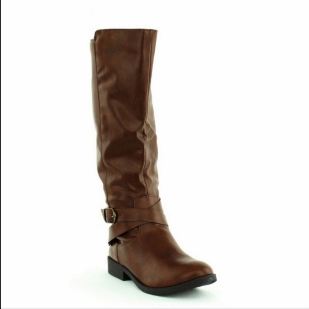 Style & Co Madixe Tall Riding Boots Cognac Brown